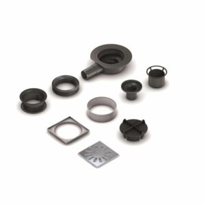 Wedi Fundo Point Drain Flat Horizontal Minimax DN40 - Square