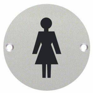 Welling Circular Feale Pictogram Door Sign - 76mm